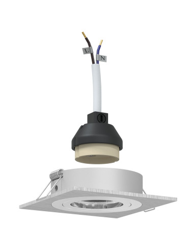 Spotlight 6 pcs Argento 9 x 9 x 2 cm Alluminio