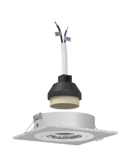 Faretti Incassati  6 pz Quadrati GU10 Argento 91x91 mm