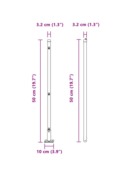 Set di pali della recinzione  Set di 7 Grigio Cemento
