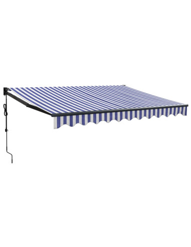 Tenda Sole Automatica Retrattile Blu e Bianca 3x2,5 m