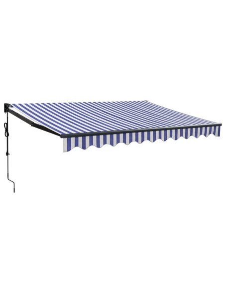 Tenda Sole Automatica Retrattile Blu e Bianca 3x2,5 m