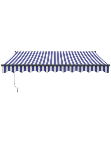 Tenda Sole Automatica Retrattile Blu e Bianca 3x2,5 m