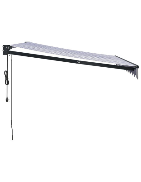 Tenda Sole Automatica Retrattile Blu e Bianca 3x2,5 m