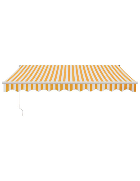 Tenda Sole Automatica Retrattile Gialla e Bianca 3,5x2,5 m