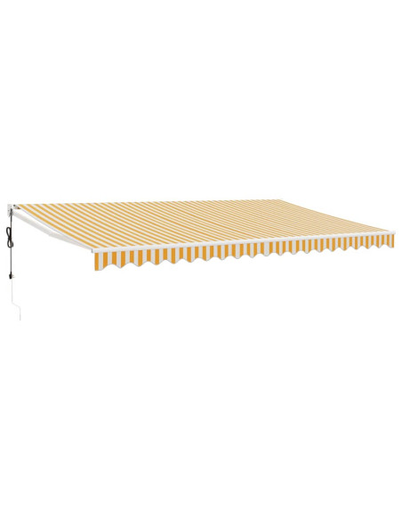 Tenda Sole Automatica Retrattile Gialla e Bianca 5x3 m