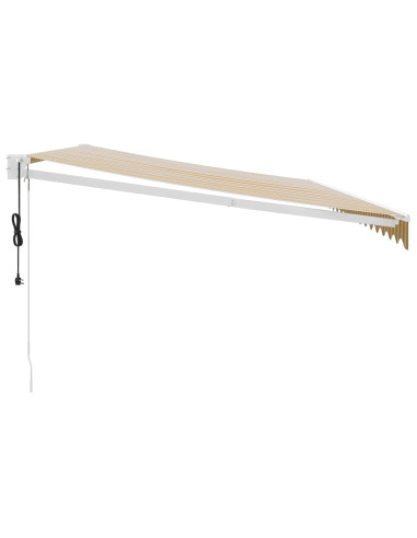 Tenda Sole Automatica Retrattile Gialla e Bianca 5x3 m