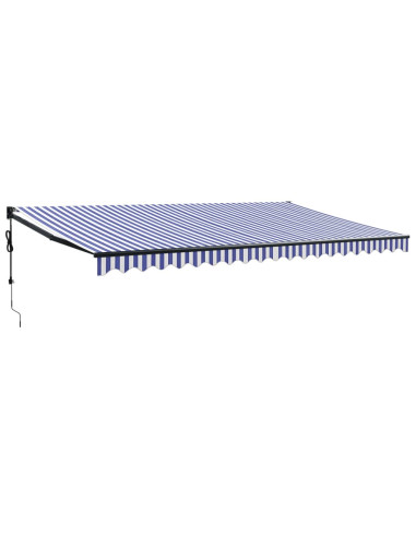 Tenda Sole Automatica Retrattile Blu e Bianca 5x3 m