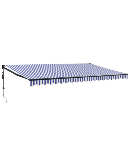 Tenda Sole Automatica Retrattile Blu e Bianca 5x3 m