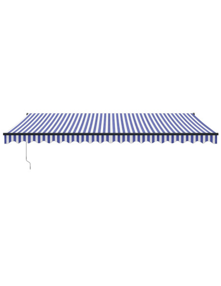 Tenda Sole Automatica Retrattile Blu e Bianca 5x3 m