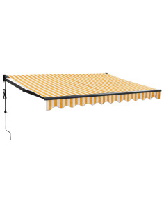 Tenda Sole Automatica Retrattile Gialla e Bianca 3x2,5 m 2
