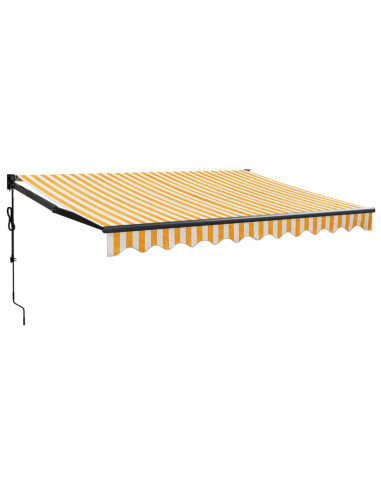 Tenda Sole Automatica Retrattile Gialla e Bianca 3x2,5 m
