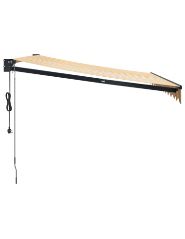 Tenda Sole Automatica Retrattile Gialla e Bianca 3x2,5 m