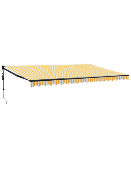 Tenda Sole Automatica Retrattile Gialla e Bianca 5x3 m