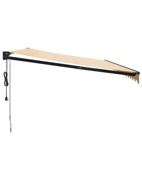 Tenda Sole Automatica Retrattile Gialla e Bianca 5x3 m