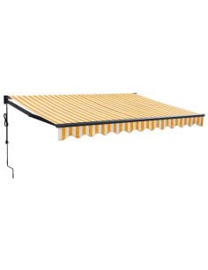 Tenda Sole Automatica Retrattile Gialla e Bianca 3,5x2,5 m 2