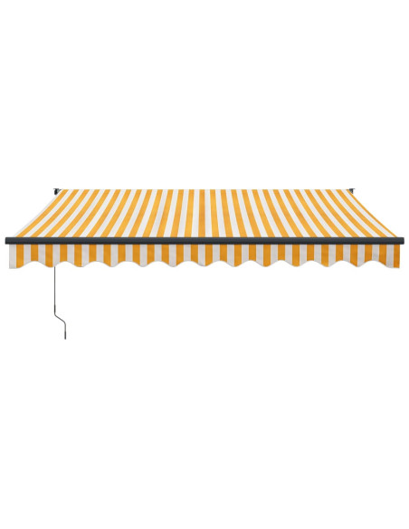 Tenda Sole Automatica Retrattile Gialla e Bianca 3,5x2,5 m