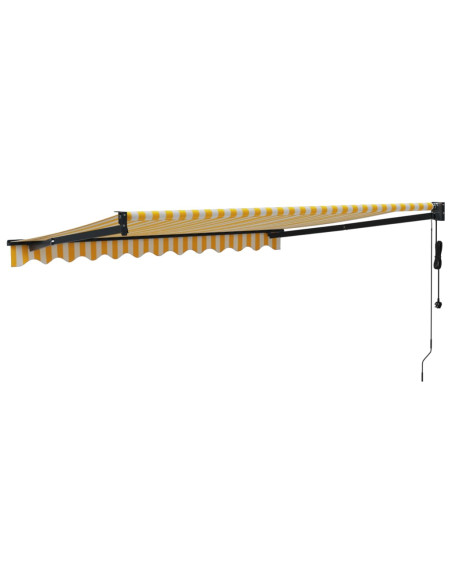 Tenda Sole Automatica Retrattile Gialla e Bianca 3,5x2,5 m
