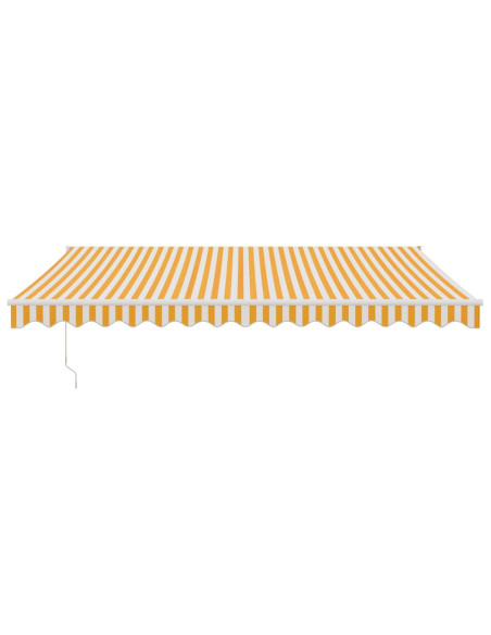 Tenda Sole Retrattile Gialla e Bianca 4x3 m Tessuto e Alluminio