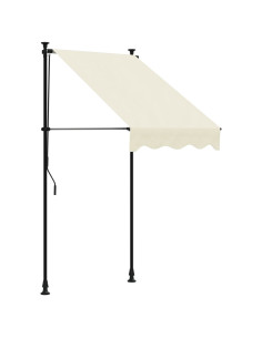 Tenda da Sole Retrattile Crema 100x150 cm in Tessuto e Acciaio 2