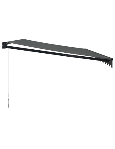 Tenda da Sole Retrattile Antracite 5x3 m in Tessuto e Alluminio