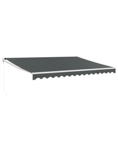 Tenda da Sole Retrattile Antracite 4x3 m in Tessuto e Alluminio 2