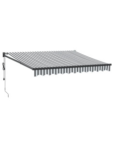 Tenda da Sole Antracite e Bianca 3x2,5 m Tessuto e Alluminio 2