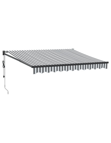 Tenda da Sole Antracite e Bianca 3x2,5 m Tessuto e Alluminio