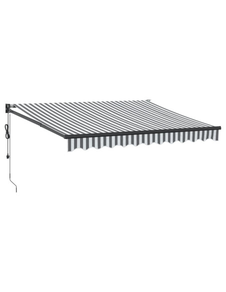 Tenda da Sole Antracite e Bianca 3x2,5 m Tessuto e Alluminio