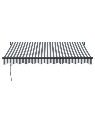 Tenda da Sole Antracite e Bianca 3x2,5 m Tessuto e Alluminio