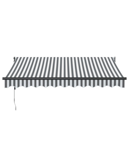 Tenda da Sole Antracite e Bianca 3x2,5 m Tessuto e Alluminio