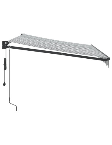 Tenda da Sole Antracite e Bianca 3x2,5 m Tessuto e Alluminio