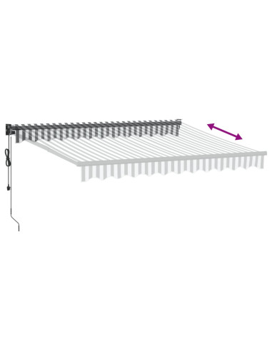 Tenda da Sole Antracite e Bianca 3x2,5 m Tessuto e Alluminio
