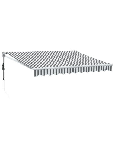 Tenda da Sole Antracite e Bianca 3x2,5 m Tessuto e Alluminio