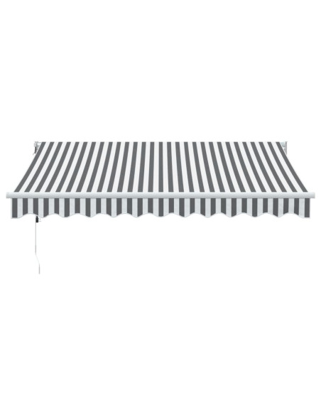 Tenda da Sole Antracite e Bianca 3x2,5 m Tessuto e Alluminio