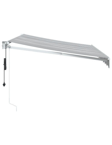 Tenda da Sole Antracite e Bianca 3x2,5 m Tessuto e Alluminio