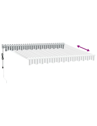 Tenda da Sole Antracite e Bianca 3x2,5 m Tessuto e Alluminio