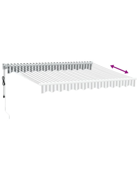 Tenda da Sole Antracite e Bianca 3x2,5 m Tessuto e Alluminio