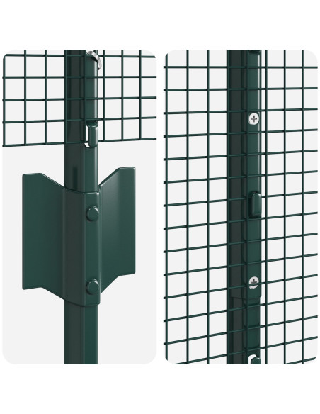 Recinto in Filo Saldato  con 22 Post U Verde 1.2x50 m Acciaio