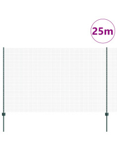 Recinzione con Posto Verde 1,6 x 25 m Acciaio e PVC