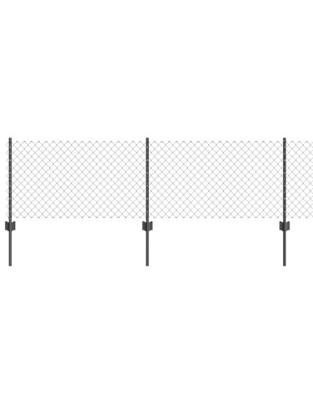 Recinzione in Rete Saldata  con 5 Pali Grigi 0.4x10 m in Acciaio