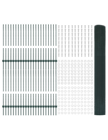 Recinzione con Posto Verde 1 x 100 m Acciaio e PVC
