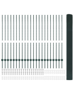 Recinzione con Posto Verde 1,4 x 50 m Acciaio e PVC 2