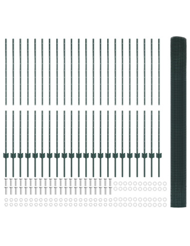 Recinzione con Posto Verde 1,4 x 50 m Acciaio e PVC