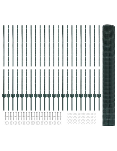Recinzione con Posto Verde 1,2 x 50 m Acciaio e PVC
