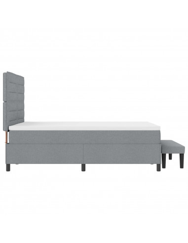 Letto con Rete a Molla e Materasso Grigio Chiaro 140x200 cm Tessuto