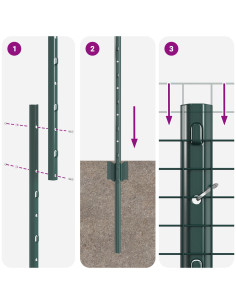 Recinzione con Posto Verde 1 x 50 m Acciaio e PVC 2