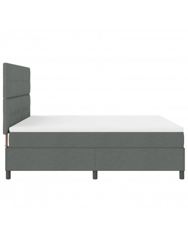Letto con Rete a Molle Grigio Scuro Super King Tessuto