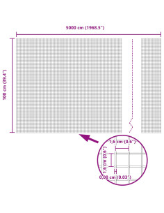 Recinzione con Posto Verde 1 x 50 m Acciaio e PVC 2