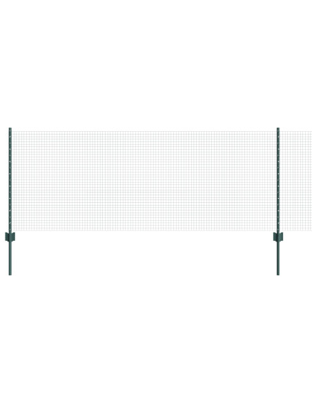 Recinzione Rete Saldata  con 22 Post U Verde 0.8x50 m Acciaio