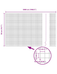 Recinzione con Posto Verde 0,5 x 50 m Acciaio e PVC 2